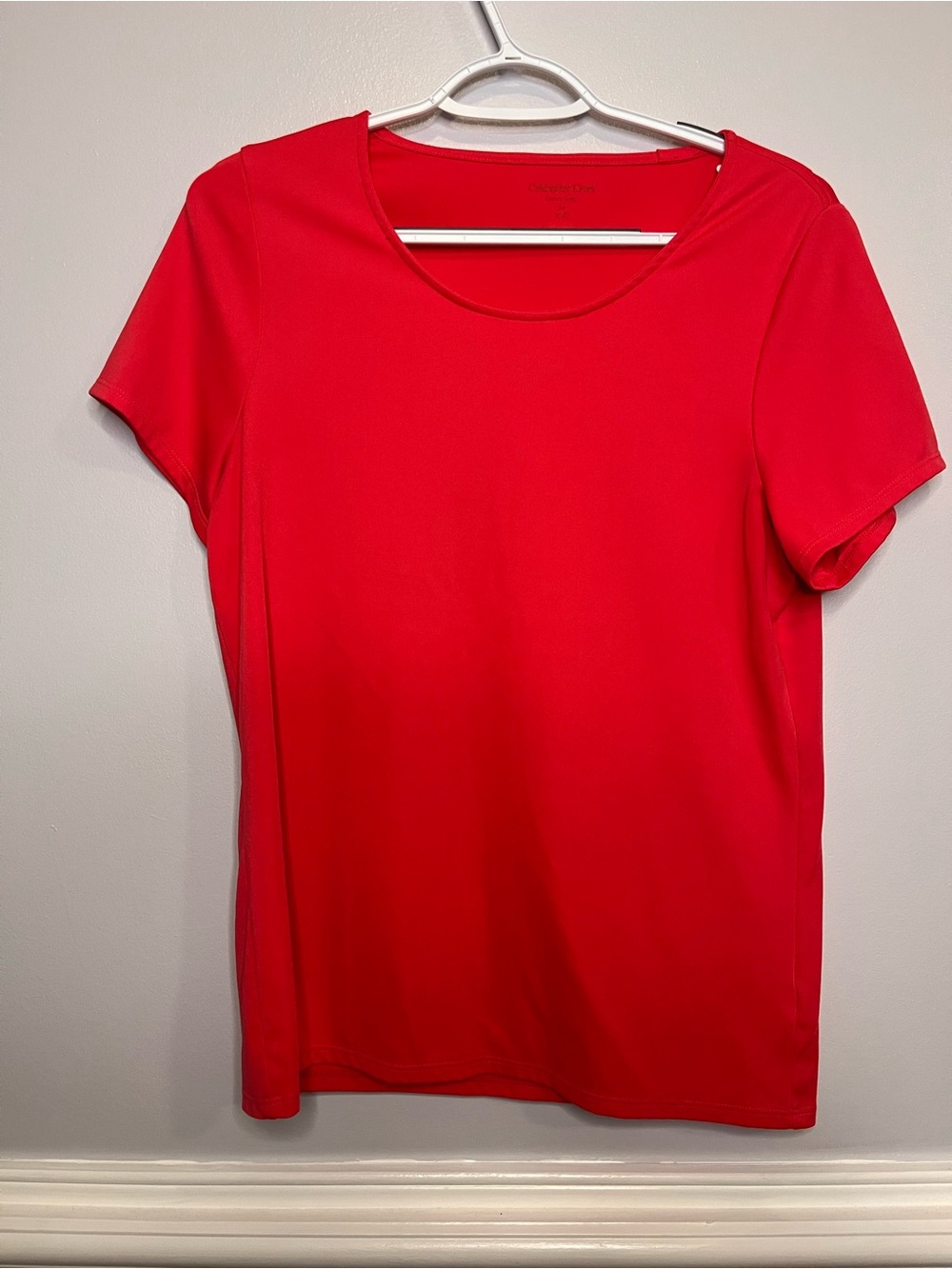 Coldwater Creek Bold Red Short Sleeve Scoop Neck Tee